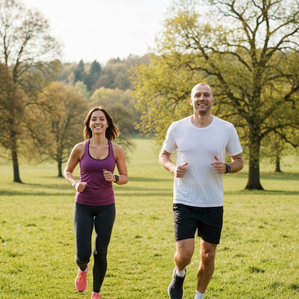 Ludzie biegający w naturze